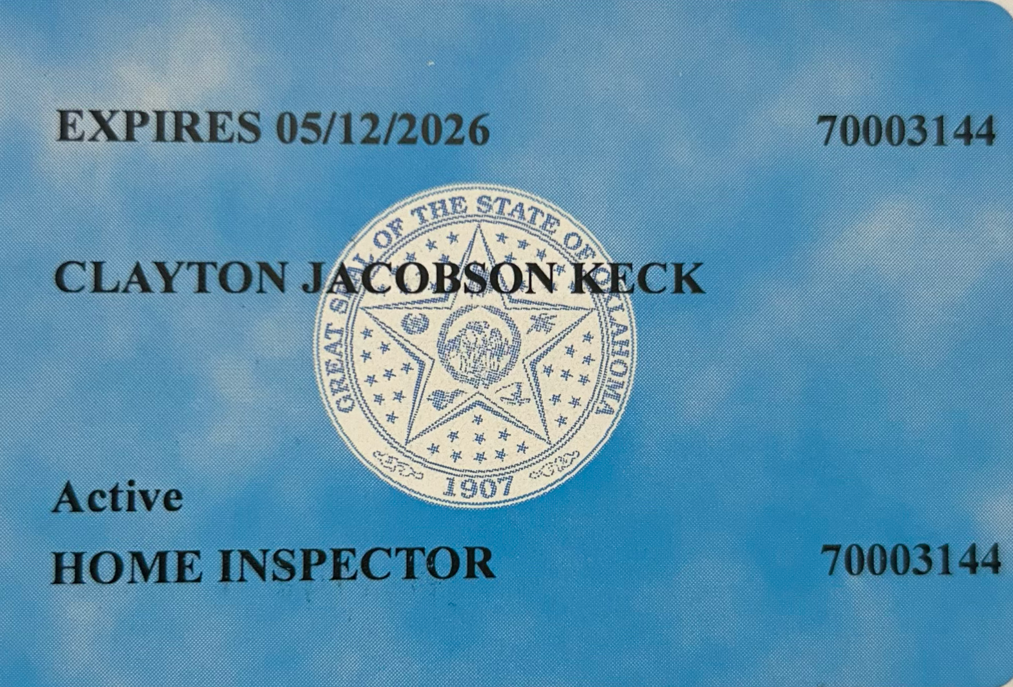 Home inspectors license_